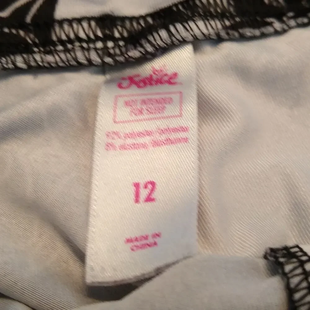 Justice Girls Black small puppy Leggings Full Length Elastic Waist Size 12